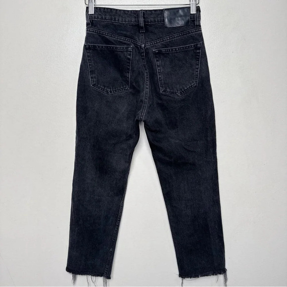 Zara Womens 2 Frayed  Hem High Waist Jeans - Picture 13 of 13